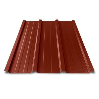 Tôle bac acier 0.50 mm prélaquée 840 x 1250 mm - 1.00 m² Rouge Tuile | RAL 8012