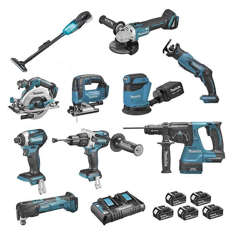 Pack 10 outils MAKITA DLX1011PTJ 18V 5 x 5,0 Ah